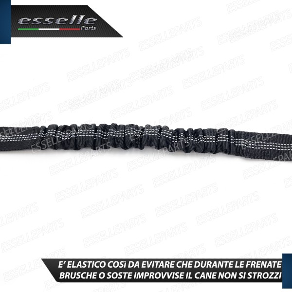 Cintura di Sicurezza Cani Auto per Guinzaglio Elastica 55-71 cm Nero con Moschettone