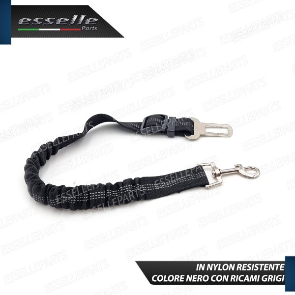 Cintura di Sicurezza Cani Auto per Guinzaglio Elastica 55-71 cm Nero con Moschettone
