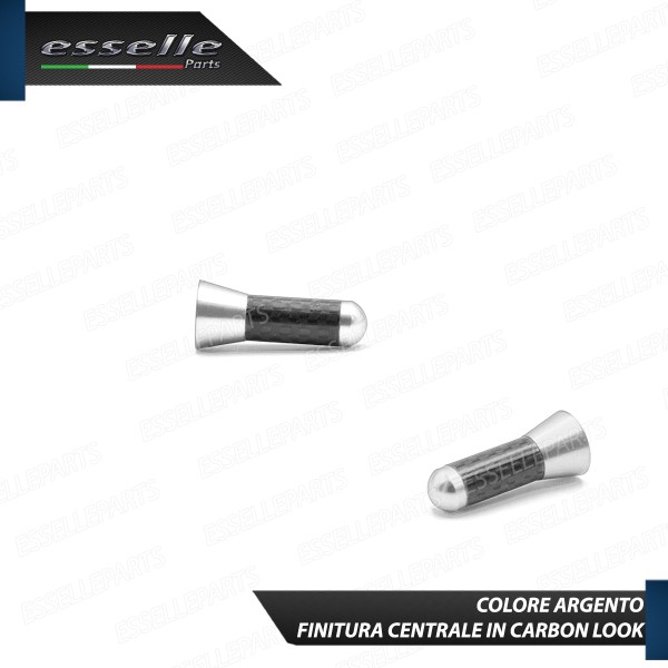 Antenna Corta 3,5 cm Colore ARGENTO ed effetto Carbonio, ricezione radio AM-FM-DAB-NAVI