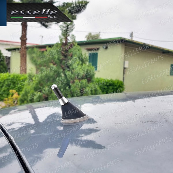 Antenna Corta 3,5 cm Colore ARGENTO ed effetto Carbonio, ricezione radio AM-FM-DAB-NAVI