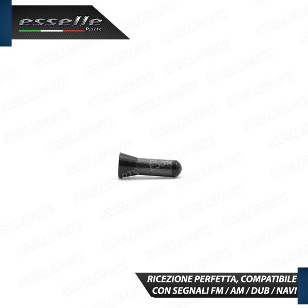 Antenna Corta 3,5 cm Colore NERO ed effetto Carbonio, ricezione radio AM-FM-DAB-NAVI