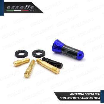 Antenna Corta 3,5 cm Colore BLU ed effetto Carbonio, ricezione radio AM-FM-DAB-NAVI