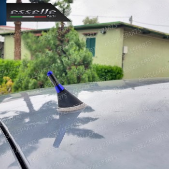 Antenna Corta 3,5 cm Colore BLU ed effetto Carbonio, ricezione radio AM-FM-DAB-NAVI