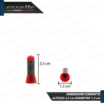 Antenna Corta 3,5 cm Colore ROSSO ed effetto Carbonio, ricezione radio AM-FM-DAB-NAVI