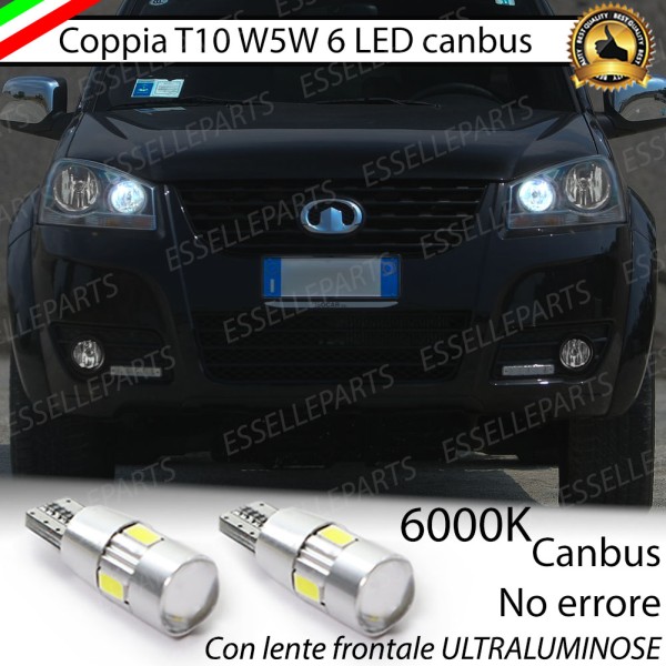 Coppia Lampade T10 W5W LED canbus con lente frontale per luci di posizione per GREAT WALL STEED 5