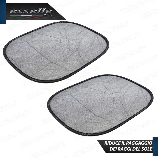 Set di 2 Tendine Parasole per Finestrini 36 X 44 cm Nero Fumè con Ventose