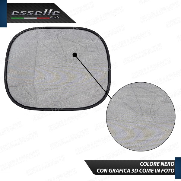 Set di 2 Tendine Parasole per Finestrini 36 X 44 cm Nero Fumè con Ventose