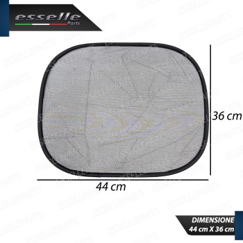 Set di 2 Tendine Parasole per Finestrini 36 X 44 cm Nero Fumè con Ventose