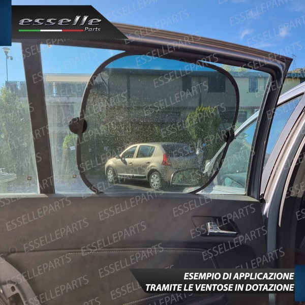 Set di 2 Tendine Parasole per Finestrini 36 X 44 cm Nero Fumè con Ventose