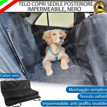 Telo Copri Sediolini Posteriori per Cane Nero Impermeabile