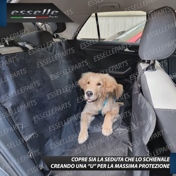 Telo Copri Sediolini Posteriori per Cane Nero Impermeabile