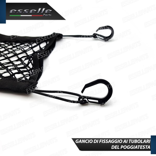 Rete di Sicurezza Nera Per Cani Auto Elastica con Ganci