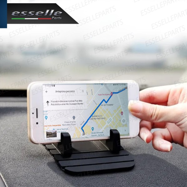 Supporto per Cellulare da Cruscotto in Gomma Nero per Auto