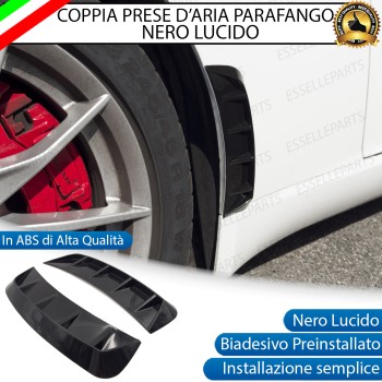 Coppia Prese D'aria Sportive Adesive per Parafanghi Nero Lucido Auto Coppia Prese D'aria Sportive Adesive per Parafanghi Nero Lucido Auto
