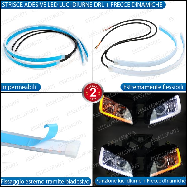 Coppia Strisce Led Luci Diurne DRL + Frecce Dinamiche per Moto,Scooter,Quod Aprilia