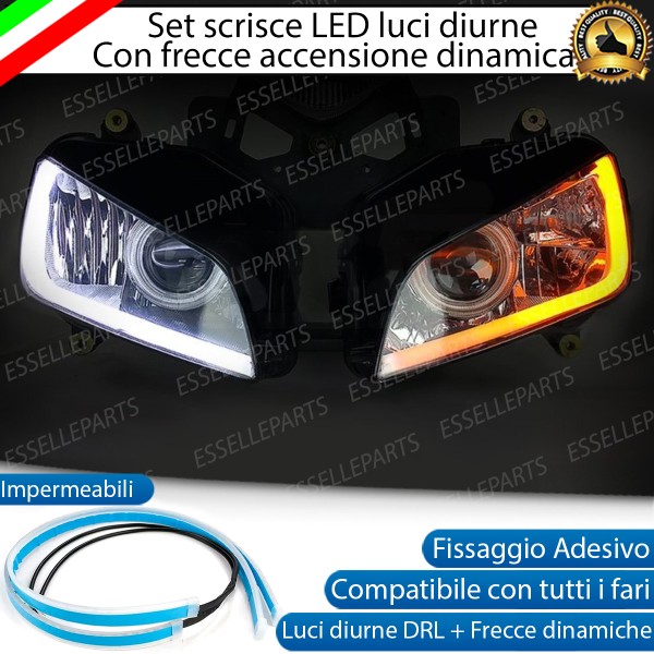 Coppia Strisce Led Luci Diurne DRL + Frecce Dinamiche per Moto,Scooter,Quod Malaguti