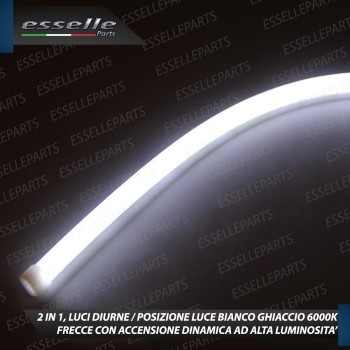 Coppia Strisce Led Luci Diurne DRL + Frecce Dinamiche per Moto,Scooter,Quod Sym