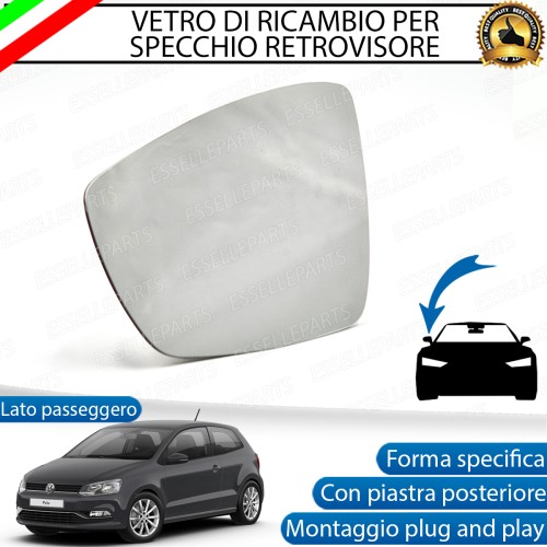 Specchietto Retrovisore Laterale LATO PASSEGGERO per Volkswagen Polo 6R 6C1 Dal 2014
