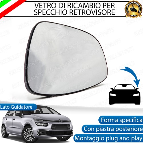 Specchietto Retrovisore Laterale LATO GUIDATORE di Ricambio per Citroen C4 Picasso II