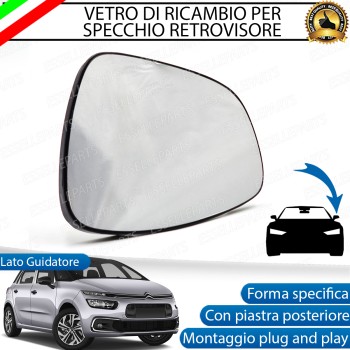 Specchietto Retrovisore Laterale LATO GUIDATORE di Ricambio per Citroen C4 Picasso II Specchietto Retrovisore Laterale LATO GUIDATORE di Ricambio per Citroen C4 Picasso II