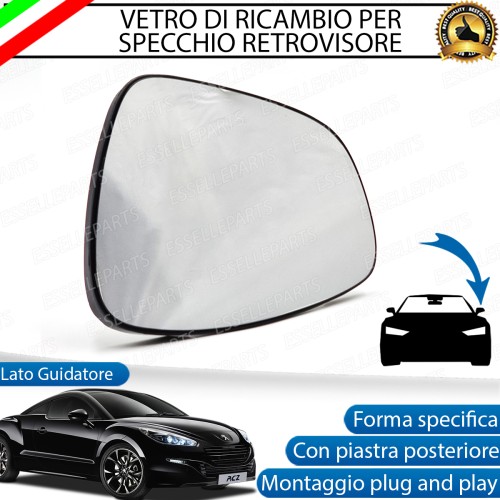 Specchietto Retrovisore Laterale LATO GUIDATORE di Ricambio per Peugeot RCZ