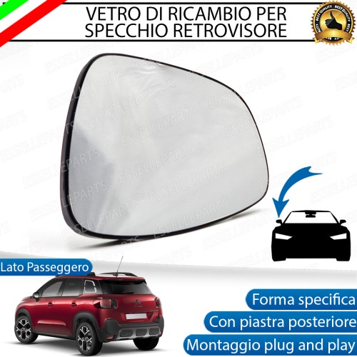 Specchietto Retrovisore Laterale LATO PASSEGGERO di Ricambio per Citroen C3 Aircross