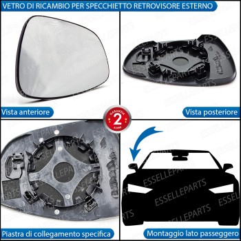 Specchietto Retrovisore Laterale LATO PASSEGGERO di Ricambio per Citroen Ds4 Specchietto Retrovisore Laterale LATO PASSEGGERO di Ricambio per Citroen Ds4