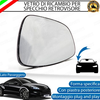 Specchietto Retrovisore Laterale LATO PASSEGGERO di Ricambio per Peugeot RCZ