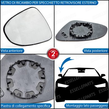 Specchietto Retrovisore Laterale LATO PASSEGGERO di Ricambio per Toyota C-HR Specchietto Retrovisore Laterale LATO PASSEGGERO di Ricambio per Toyota C-HR