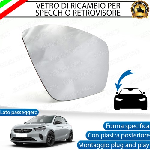 Specchietto Retrovisore Termico Laterale LATO PASSEGGERO di Ricambio per Opel Corsa F