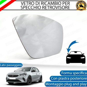 Specchietto Retrovisore Termico Laterale LATO PASSEGGERO di Ricambio per Opel Corsa F Specchietto Retrovisore Termico Laterale LATO PASSEGGERO di Ricambio per Opel Corsa F