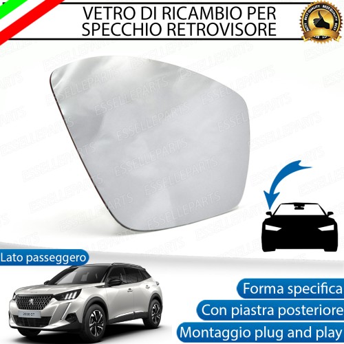 Specchietto Retrovisore Termico Laterale LATO PASSEGGERO per Peugeot 2008 II