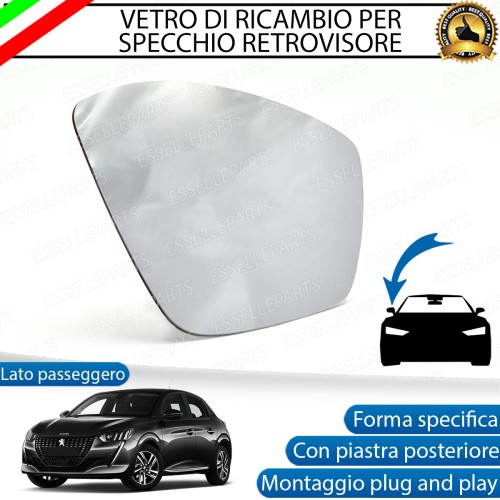 Specchietto Retrovisore Termico Laterale LATO PASSEGGERO per Peugeot 208 II