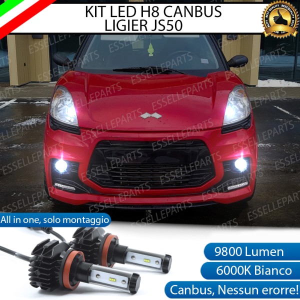 Kit Full LED H8 9800 LUMEN Fendinebbia per LIGIER JS50 PRE-RESTYLING