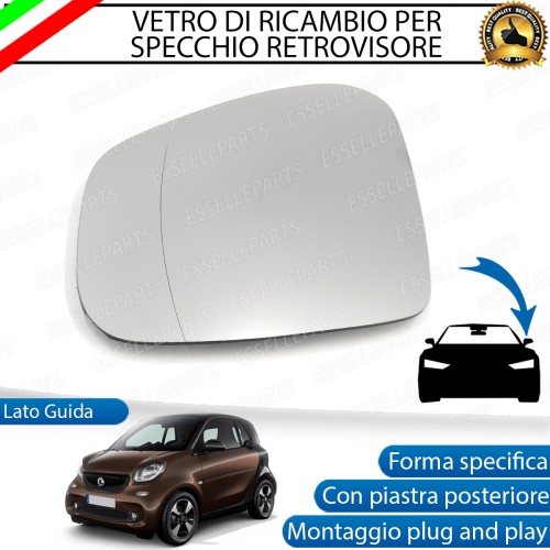 Specchietto Retrovisore Laterale LATO GUIDATORE di Ricambio per Smart Fortwo III