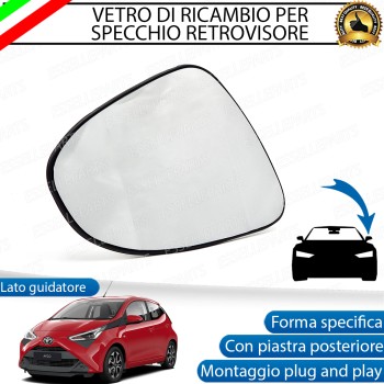 Specchietto Retrovisore Laterale LATO GUIDATORE di Ricambio per Toyota Aygo II