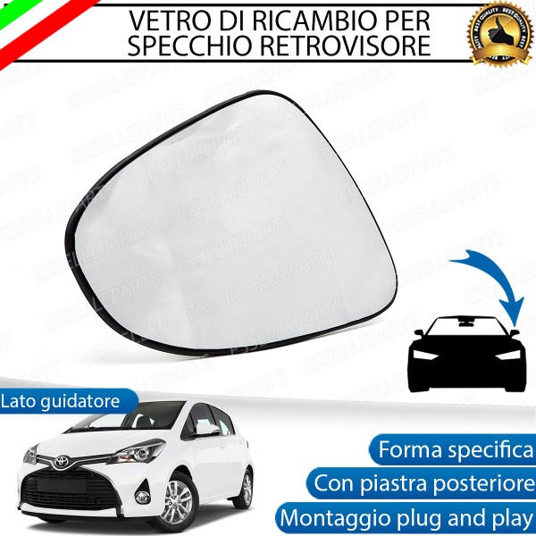 Specchietto Retrovisore Laterale LATO GUIDATORE di Ricambio Toyota Yaris MK3 Fino al 2013