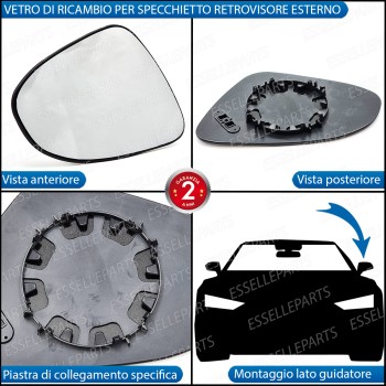 Specchietto Retrovisore Laterale LATO GUIDATORE per Toyota Yaris MK3 Restyling Dal 2017