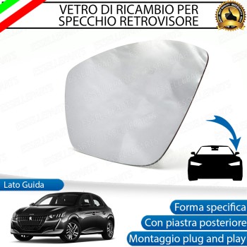 Specchietto Retrovisore Termico Laterale LATO GUIDATORE per Peugeot 208 II