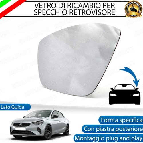 Specchietto Retrovisore Termico Laterale LATO GUIDATORE di Ricambio per Opel Corsa F