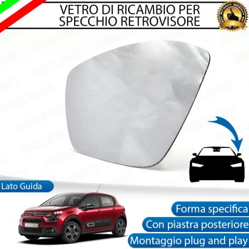 Specchietto Retrovisore Termico Laterale LATO GUIDATORE per Citroen C3 III