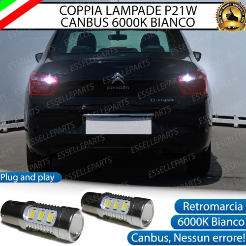Coppia Lampade LED Retromarcia Da 15 LED Canbus 6000K con lente CITROEN C-ELYSEE