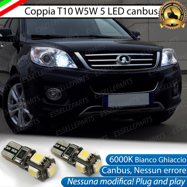 Luci posizione T10 W5W 5 LED Canbus GREAT WALL H6