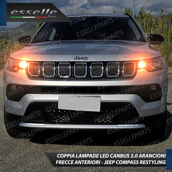 Coppia Frecce Anteriori WY21W T20 24 LED 6000K bianco Canbus 3.0 JEEP COMPASS 2