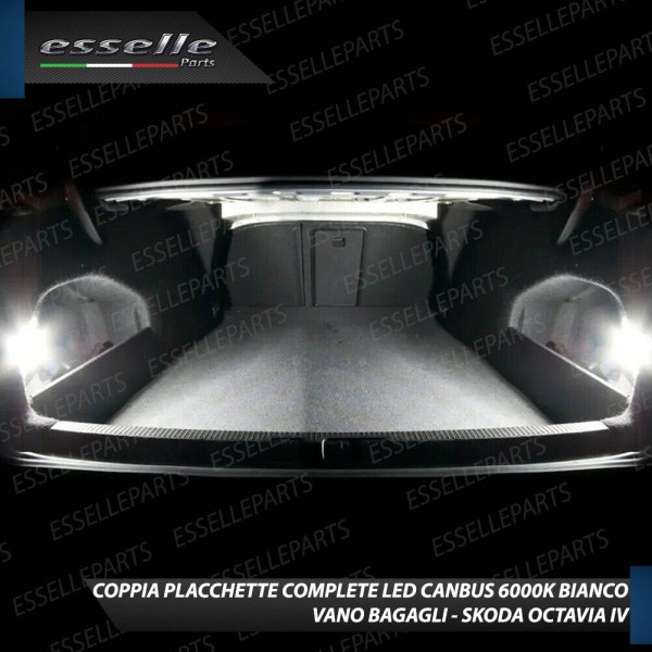 Coppia Placchette Vano Bagagli LED 6000K CANBUS per SKODA OCTAVIA MK4