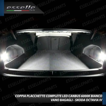 Coppia Placchette Vano Bagagli LED 6000K CANBUS per SKODA OCTAVIA MK4