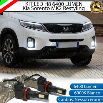 Kit Full LED H8 6400 Lumen 6000K bianco Fendinebbia KIA SORENTO 2 dal 2013