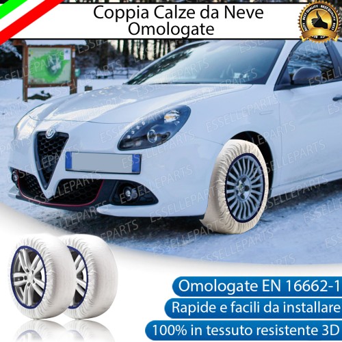 Coppia calze da neve silenziose OMOLOGATE per PNEUMATICI AUTO