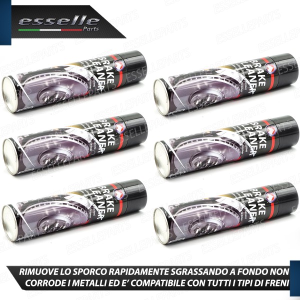 Kit 6 Pulitore Freni Dischi Tamburi Pasticche Detergente Spray Sgrassatore 600ml