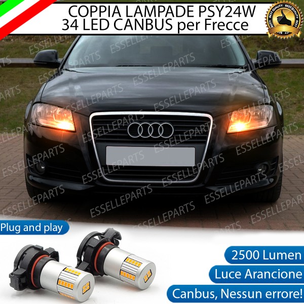 Coppia Frecce Anteriori PSY24W 34 LED Canbus per Audi A3 8P 8PA Restyling